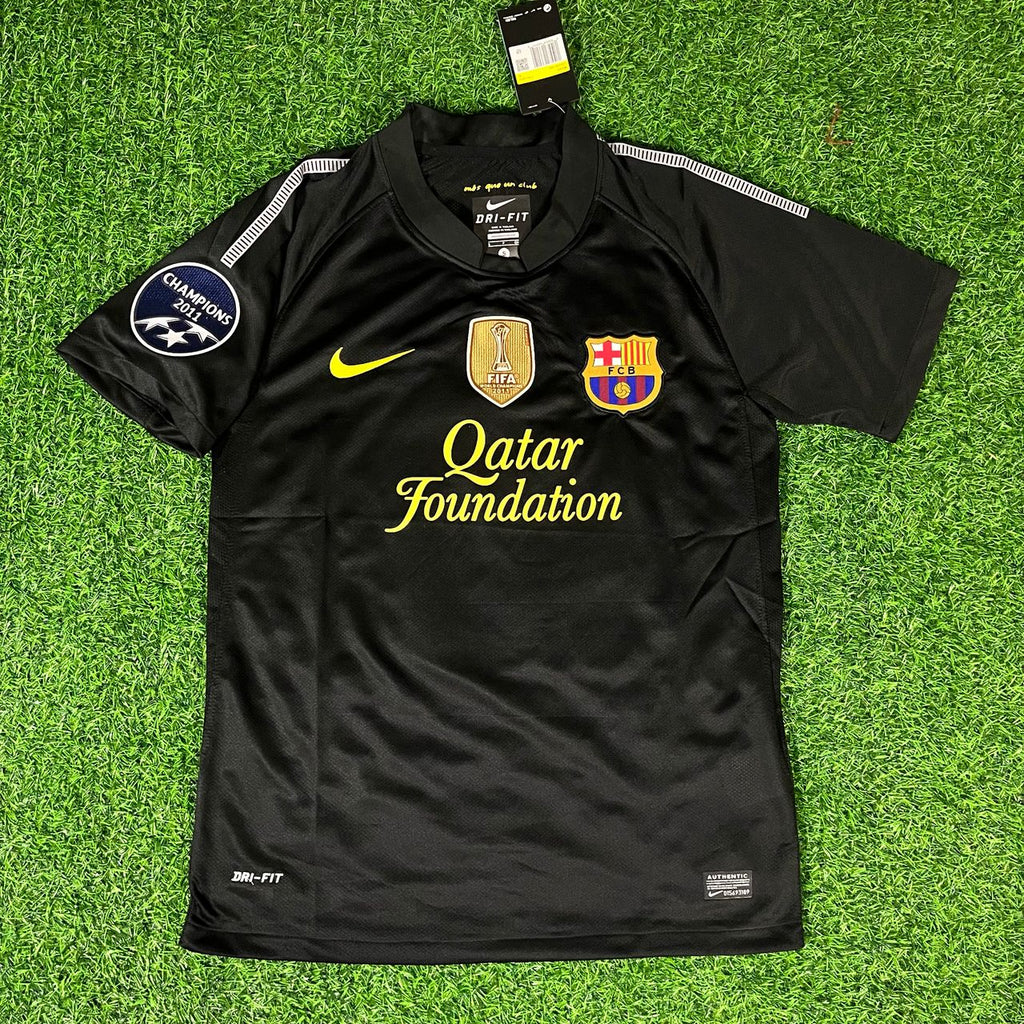 David Villa Black Barcelona 2011/12 Retro Kit Shirt Jersey – 8