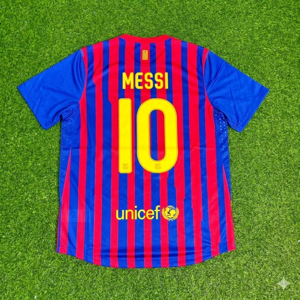 2011/12 Lionel Messi Barcelona Retro Home Football Jersey Edition 2 – Back View