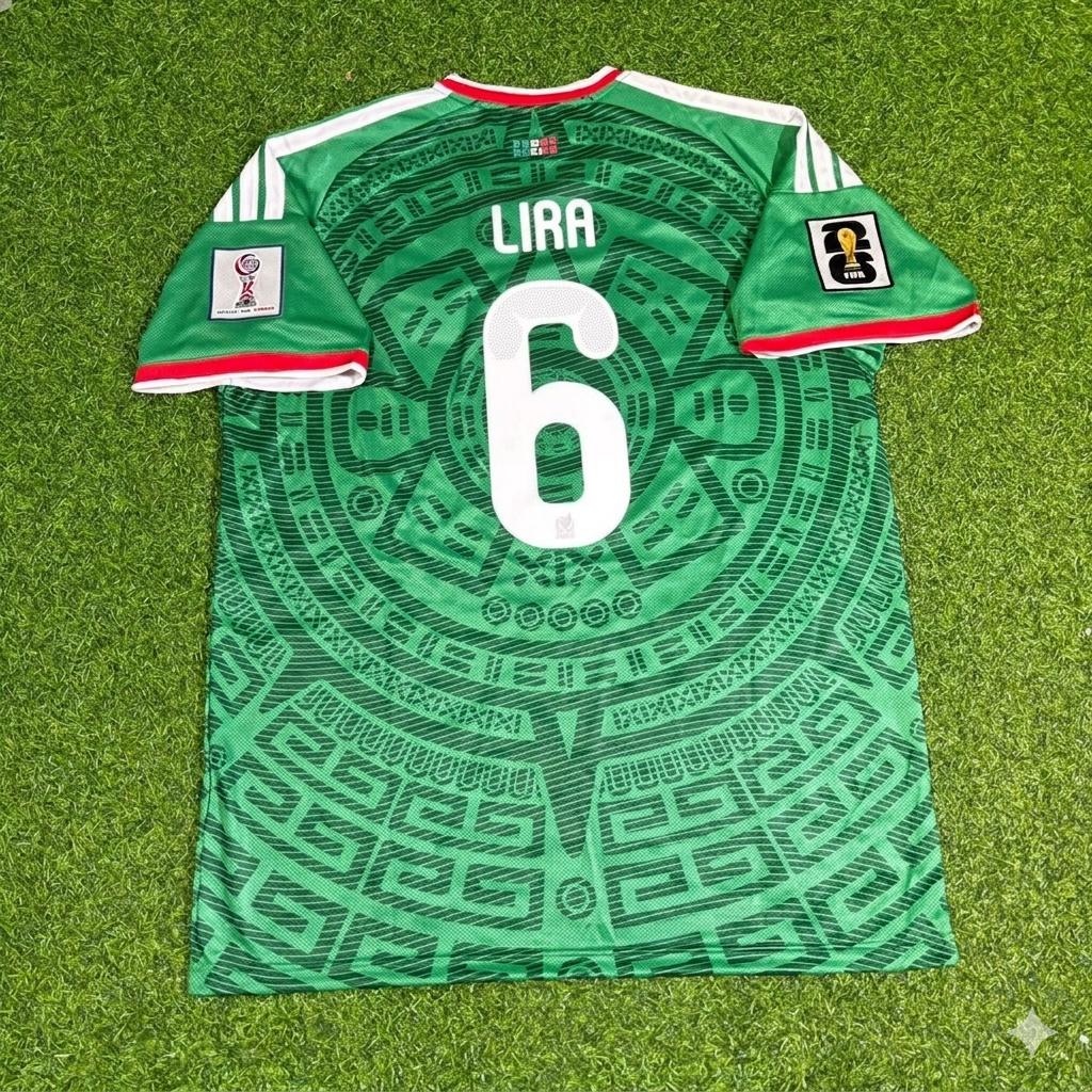 2026 Mexico World Cup Érik Lira Home Green Football Jersey – Back View