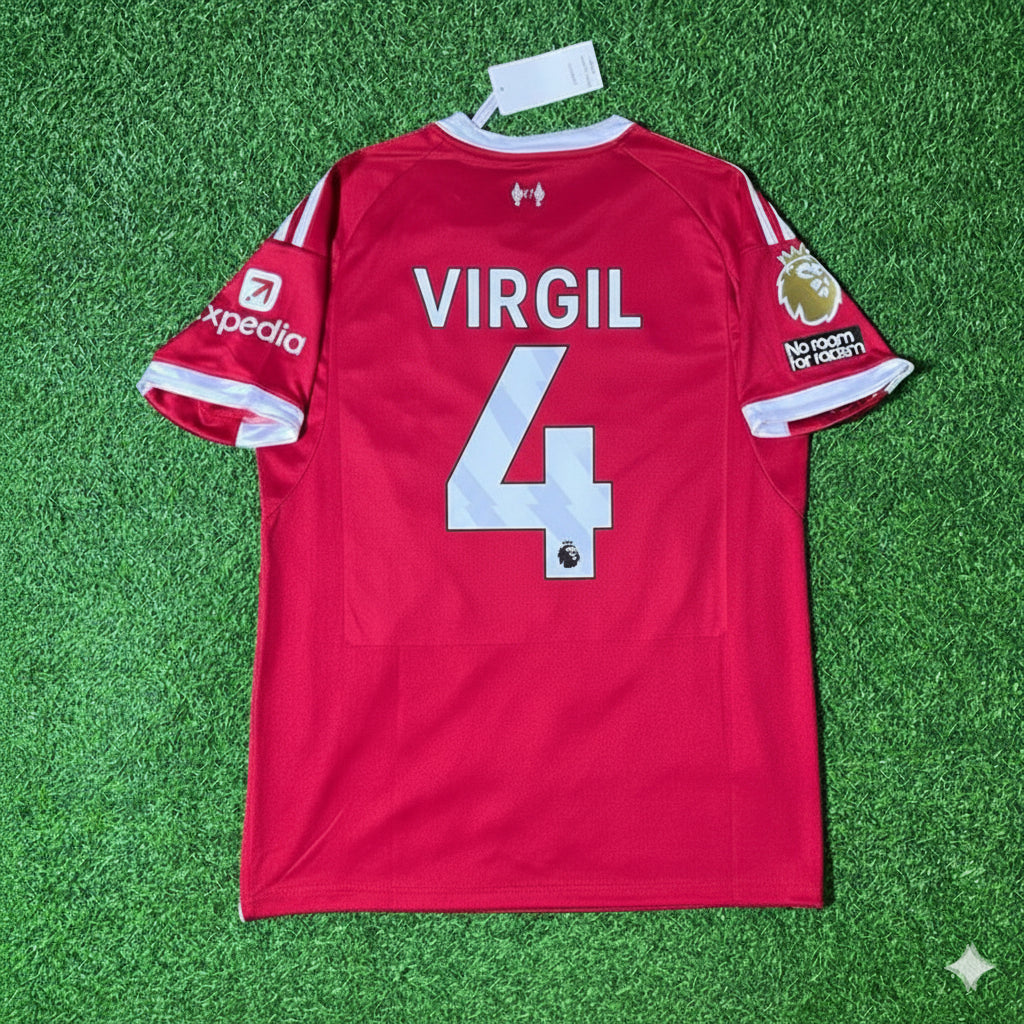 Liverpool 2025/26 Home Football Jersey – Virgil van Dijk – Back View
