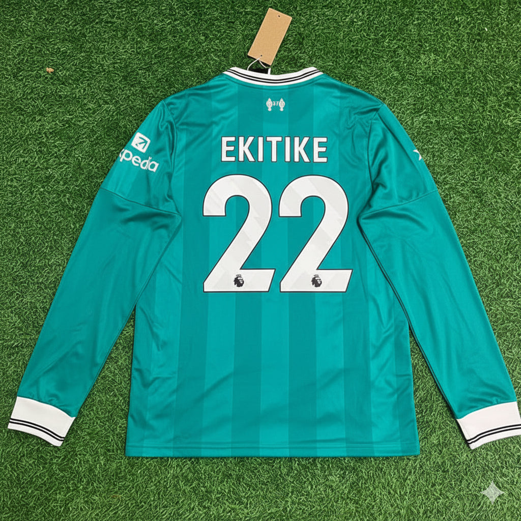 Liverpool 2025 New Season Away Long Sleeve Football Jersey – Hugo Ekitiké – Back View