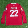 2025 Hugo Ekitiké Liverpool Long Sleeve Football Jersey – Back View