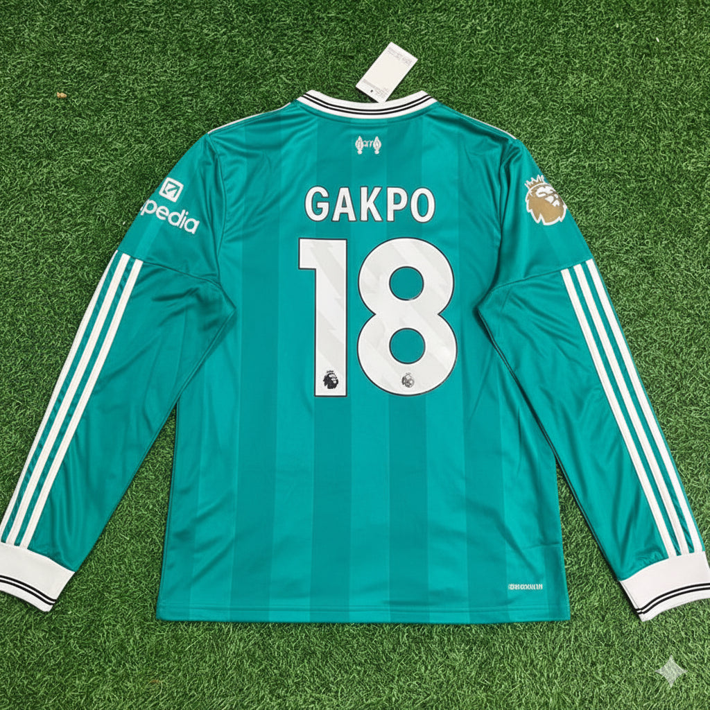 Liverpool 2025 New Season Away Long Sleeve Football Jersey – Cody Gakpo – Back View