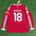 Liverpool 2025 New Season Long Sleeve Football Jersey – Cody Gakpo – Back View