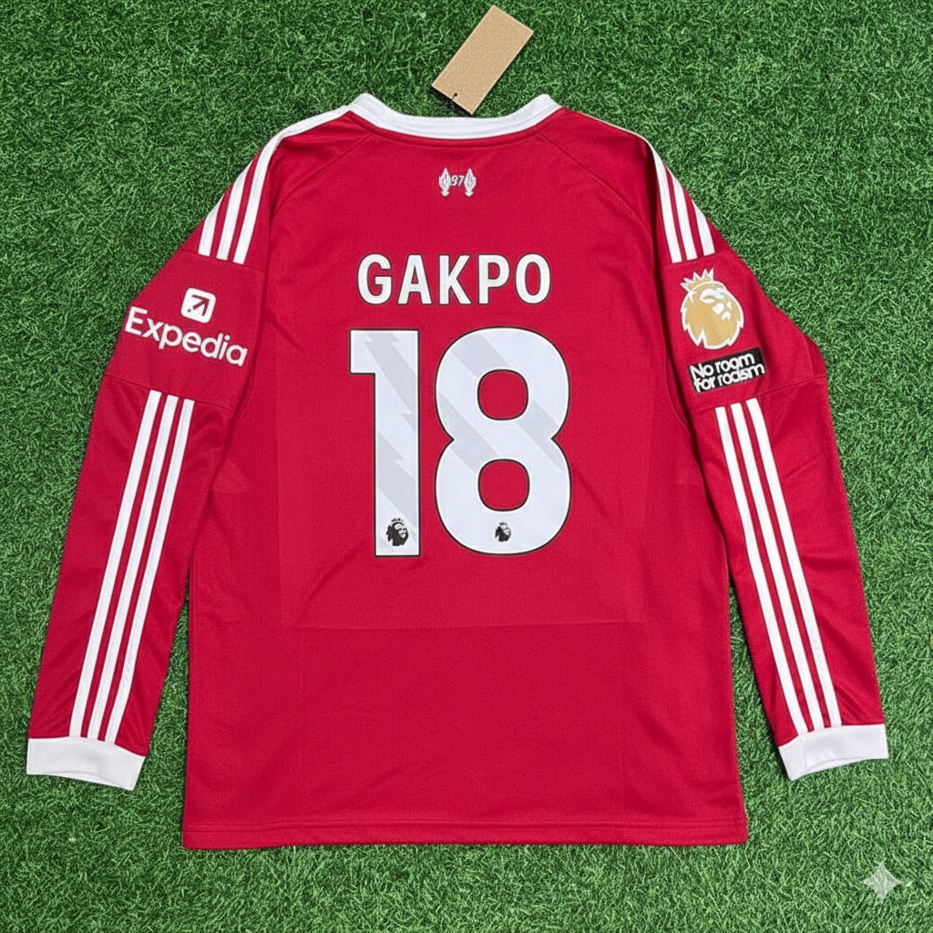 Liverpool 2025 New Season Long Sleeve Football Jersey – Cody Gakpo – Back View