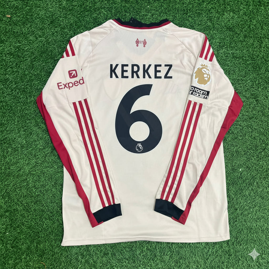 Liverpool 2025 New Season Away Long Sleeve Football Jersey – Milos Kerkez – Back View