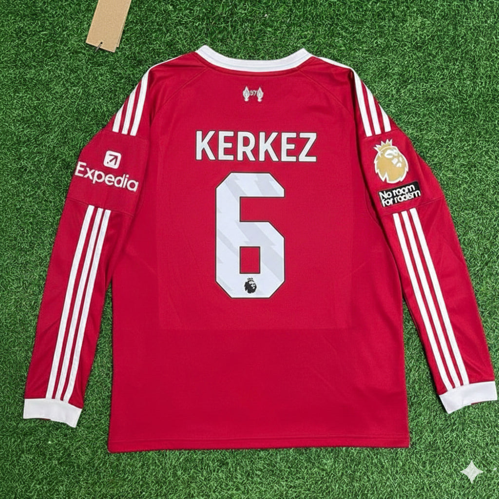 Liverpool 2025 New Season Long Sleeve Football Jersey – Milos Kerkez – Back View