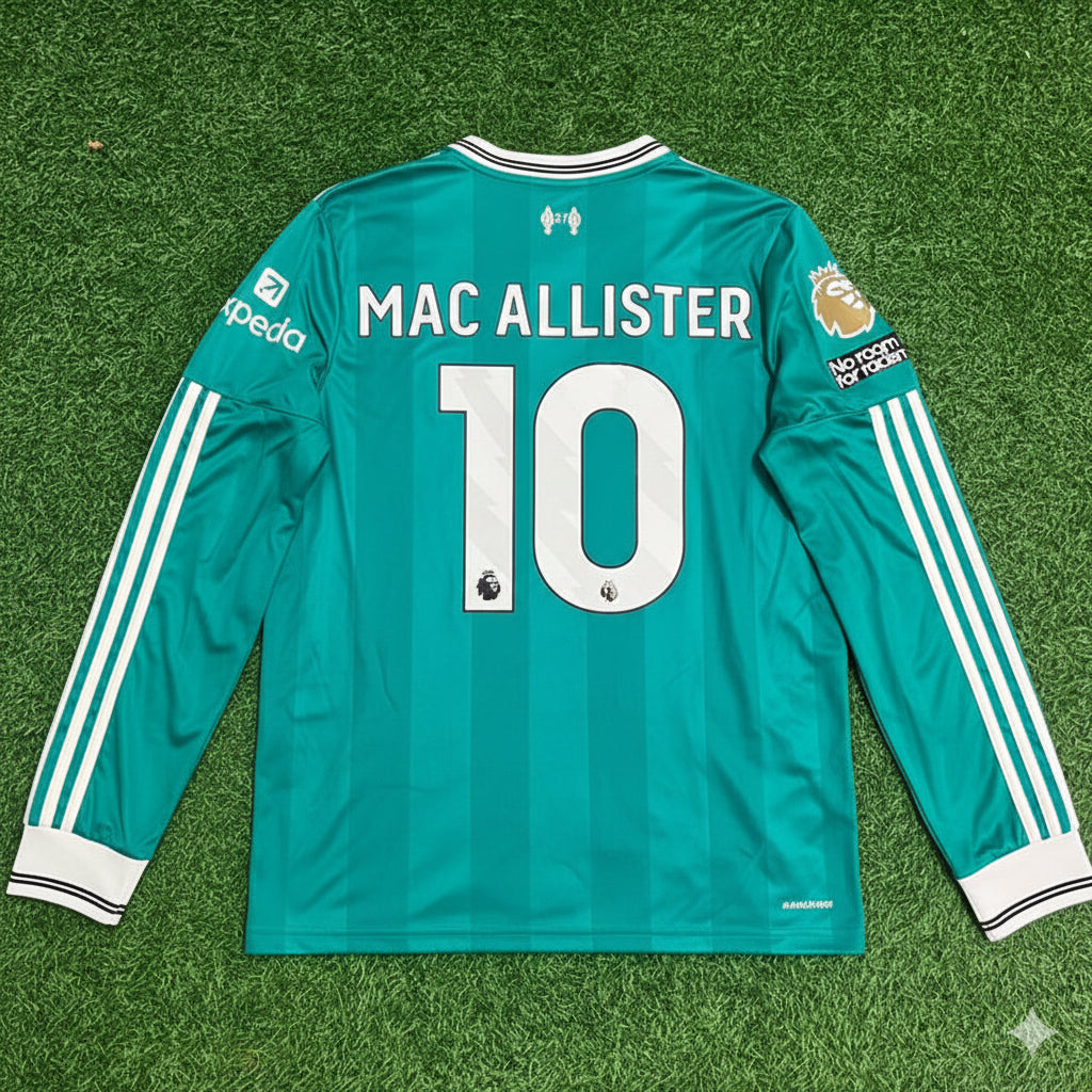 Liverpool 2025 New Season Away Long Sleeve Football Jersey – Alexis Mac Allister – Back View