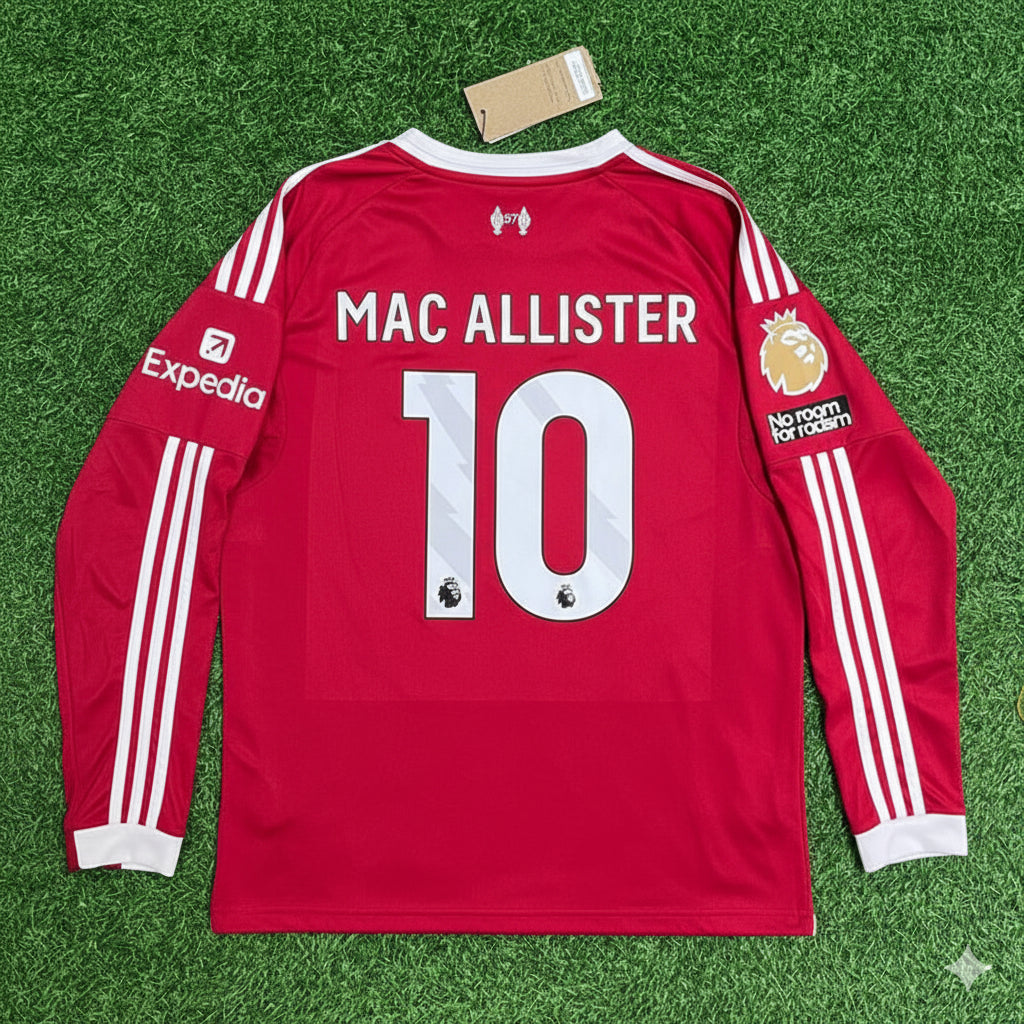 Liverpool 2025 New Season Long Sleeve Football Jersey – Mac Allister – Back View