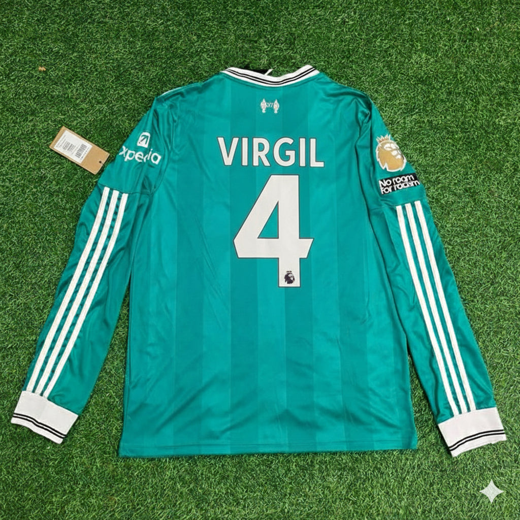 Liverpool 2025 New Season Away Long Sleeve Football Jersey – Virgil van Dijk – Back View