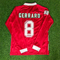 Steven Gerrard Liverpool Long Sleeve Retro Kit Jersey – Back View