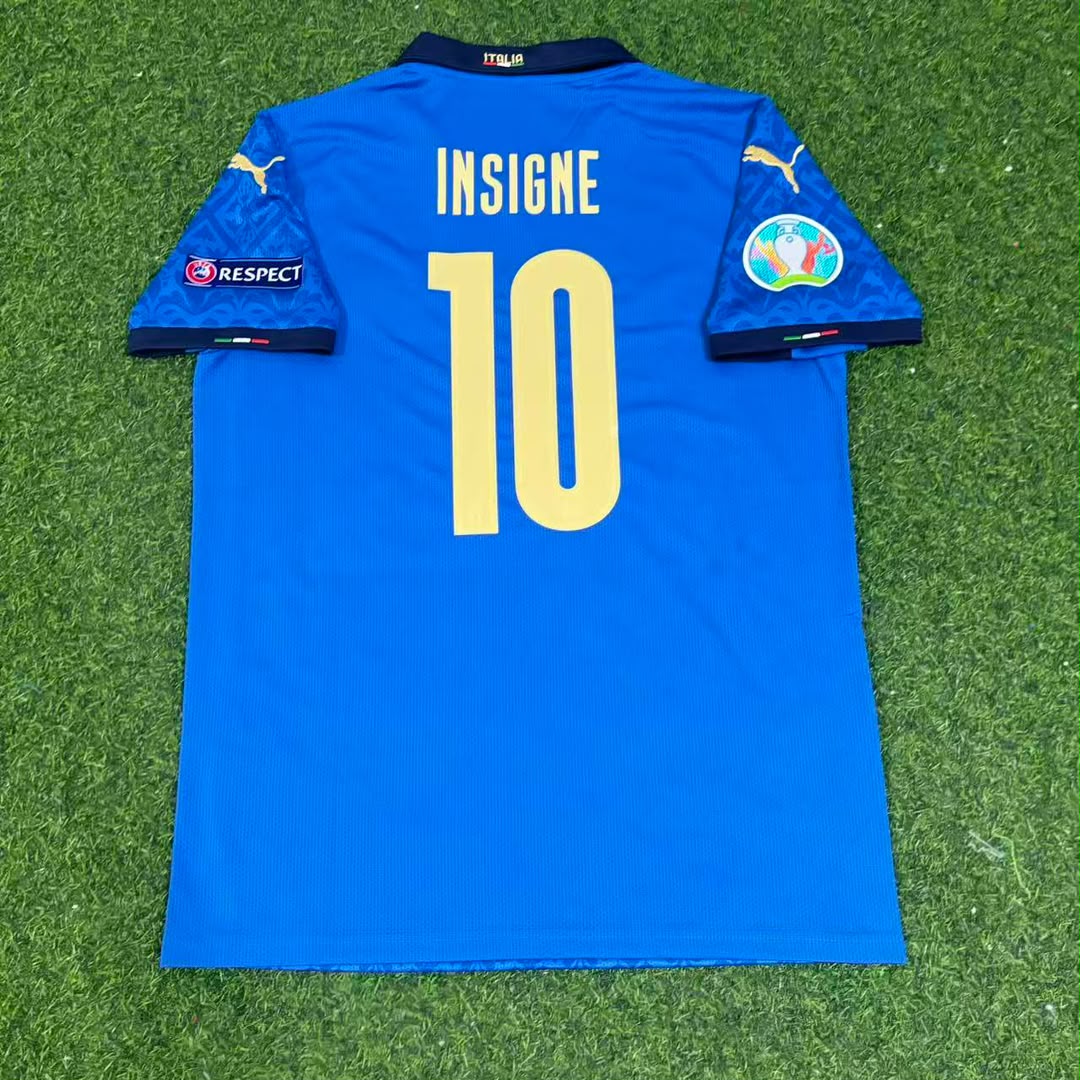 Italy EURO 2020 Final Retro Soccer Jersey – | | – Lorenzo Insigne #10 – Back View