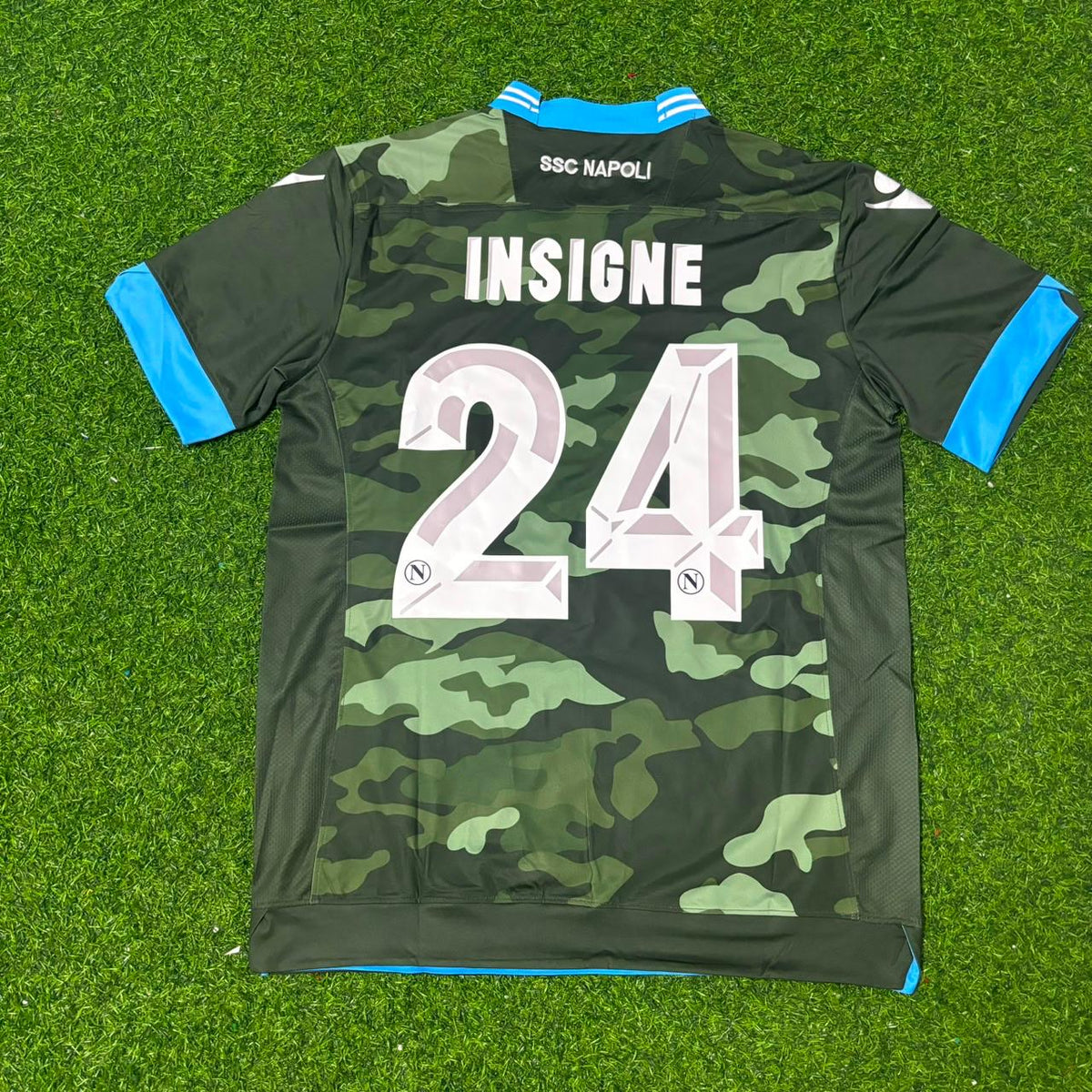 2013/14 Lorenzo Insigne 24 Napoli Retro Football Jersey – Back View