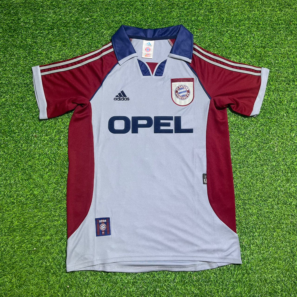 1998/99 Thomas Helmer #5 FC Bayern München Auswärts Retro Fußballtrikot Grau Jersey – Front View