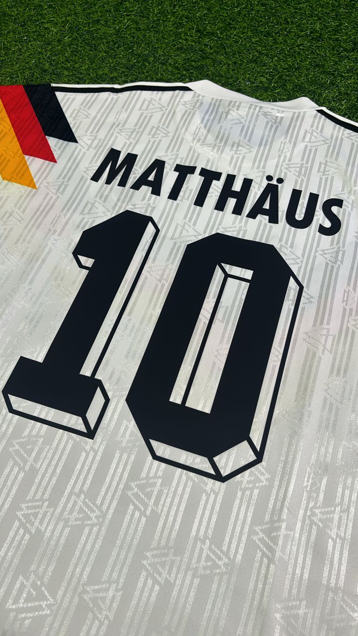 Lothar Matthäus Germany Retro 1990 World Cup Jersey - Deutschland Retro- WM 1990 – Detailed View