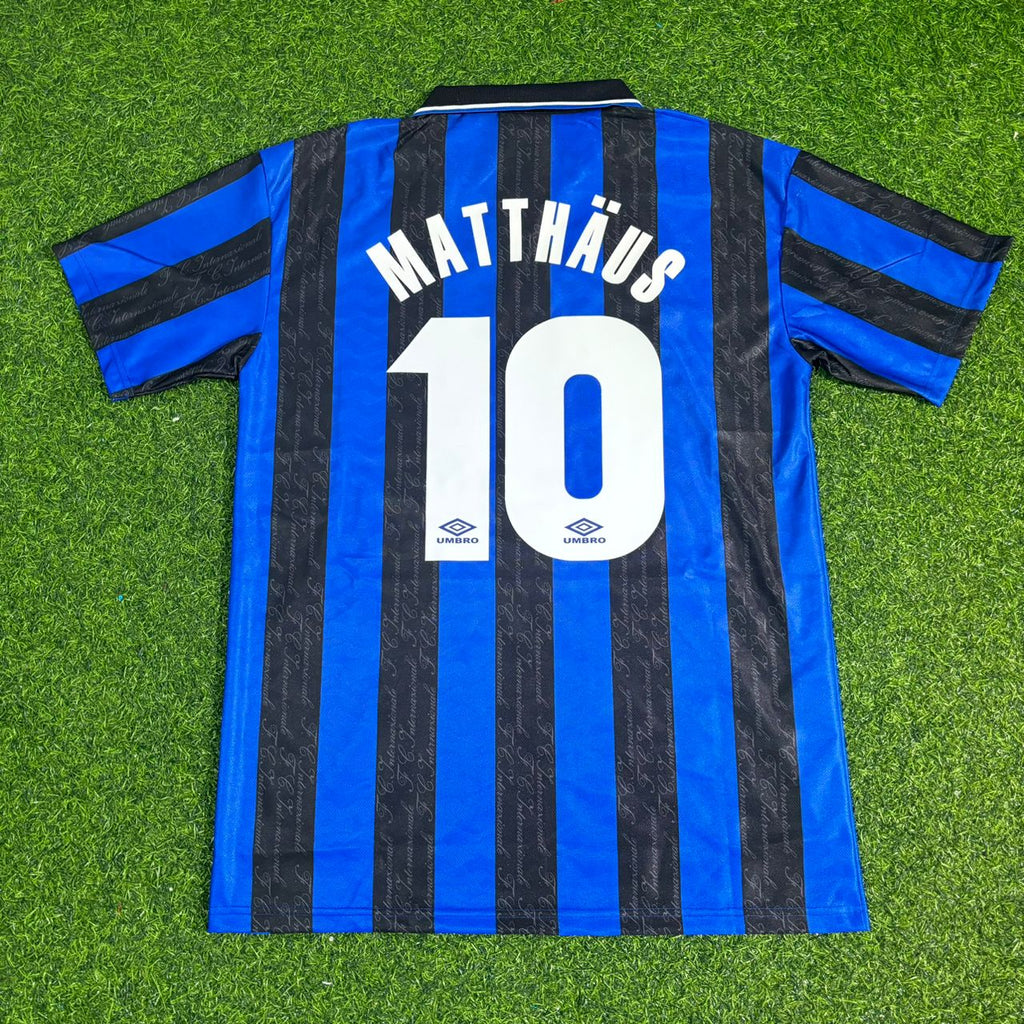 Lothar Matthäus Inter Home Retro Football Jersey – Back View