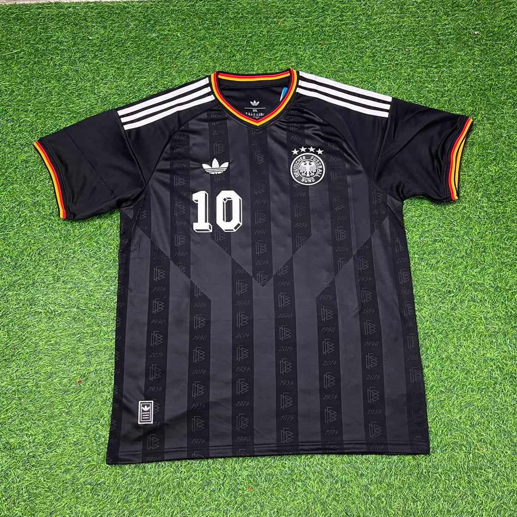 Germany Black Retro Vintage Football Jersey – Lothar Matthäus 10# – Front View