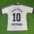 Lothar Mätthaus Bayern Munich 1997–1998 Away White Retro Football Jersey – Back View