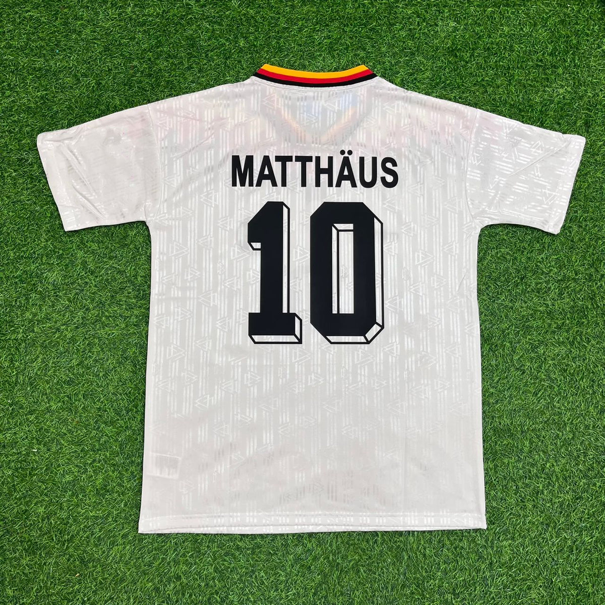 Lothar Matthäus Deutschland Germany 1994 Weltmeisterschaft Retro Football Jersey – Back View