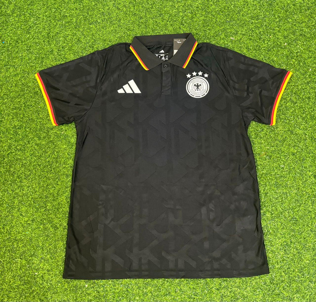 Andreas Brehme Germany Black Polo Retro Commemorative Jersey – Front View