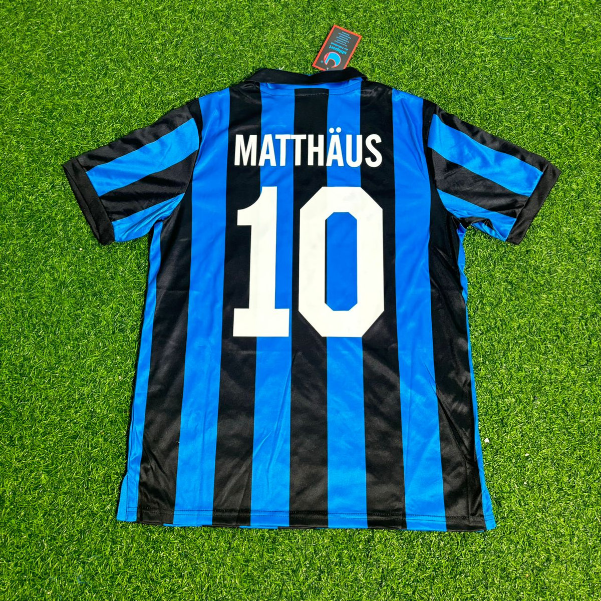 Lothar Matthäus Inter Retro Football Jersey – Back View