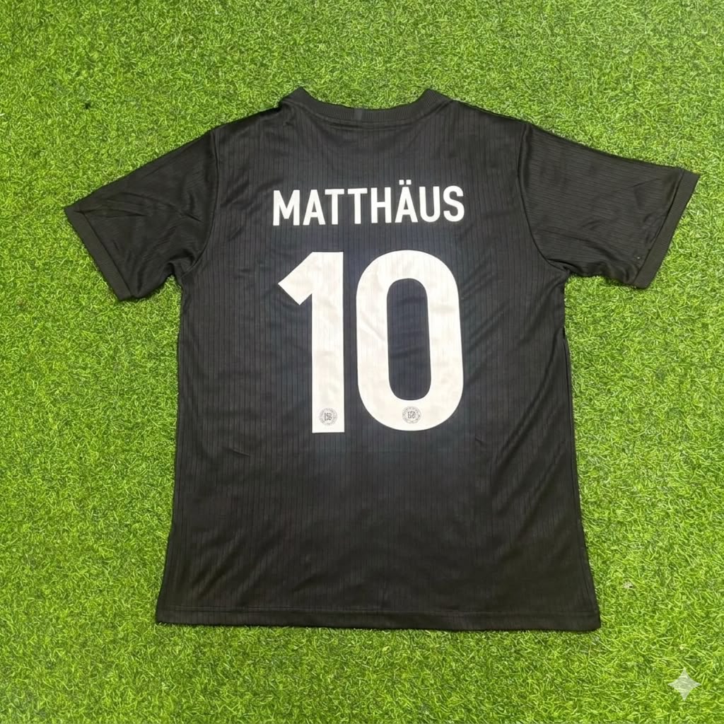 Lothar Matthäus Germany 125 Years Special Black Football Jersey – Back View