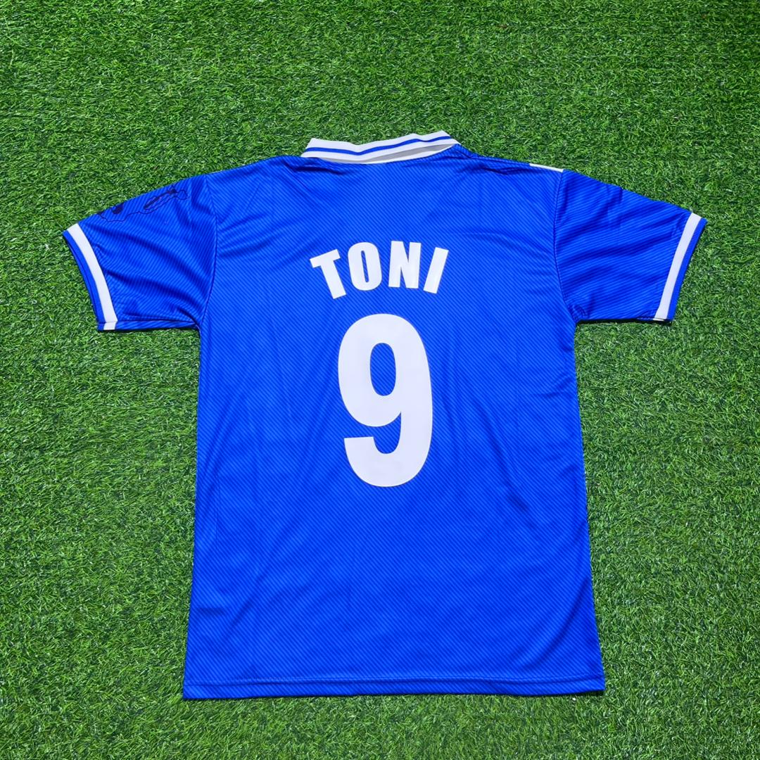 Luca Toni Brescia 1997/1998 Retro Home Football Jersey – Back View