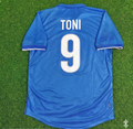 Italy Home Blue Retro Football Jersey – Luca Toni – Back View