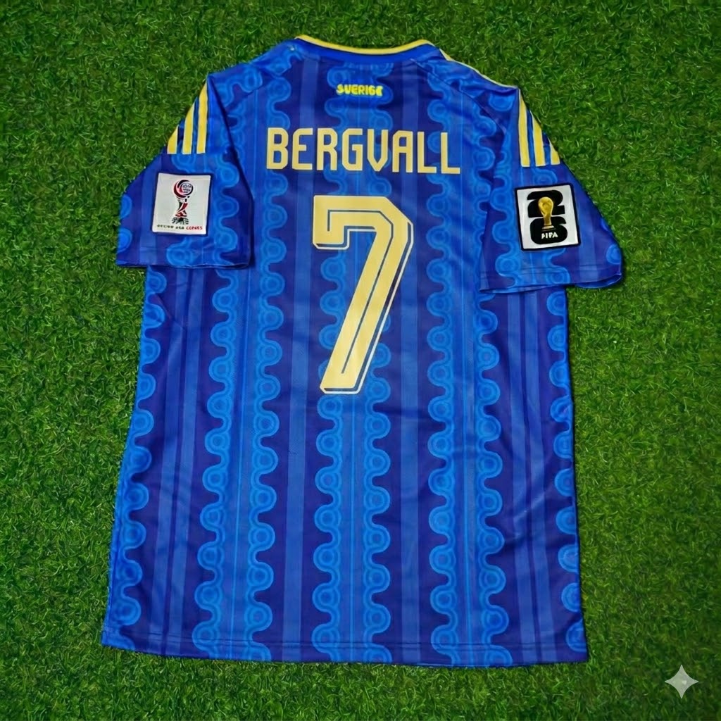 Lucas Bergvall #7 Sweden World Cup 2026 Jersey – Back View