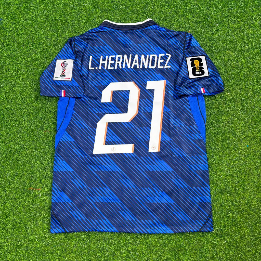 France Home 2026 World Cup Blue Football Jersey – Lucas Hernández 21- – Back View