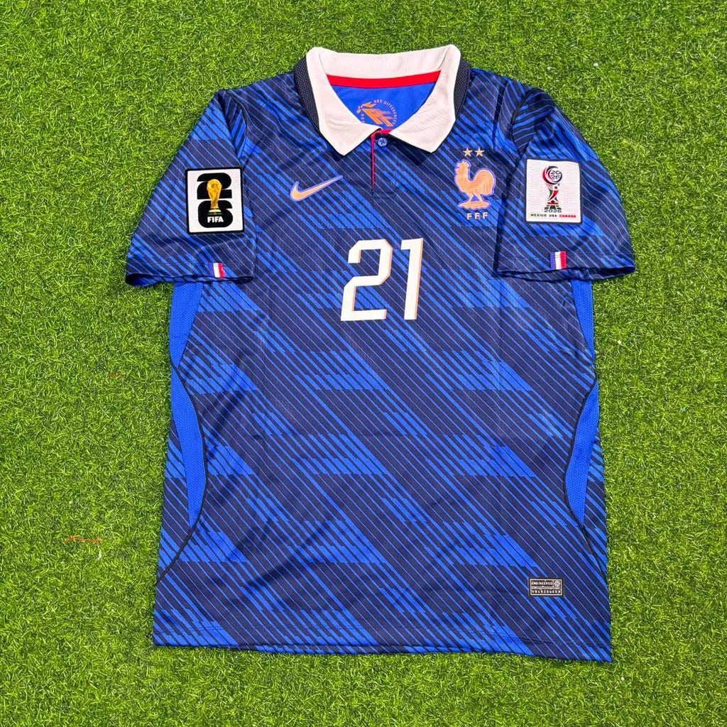 France Home 2026 World Cup Blue Football Jersey – Lucas Hernández 21- – Front View