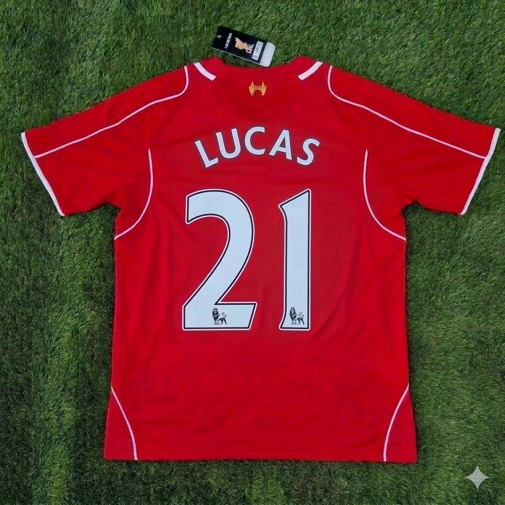 Liverpool 2014/15 Home Retro Kit Jersey – Lucas Leiva 21- – Back View