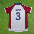 Lucio #3 FC Bayern München Auswärts Retro Fußballtrikot Grau Jersey – Back View