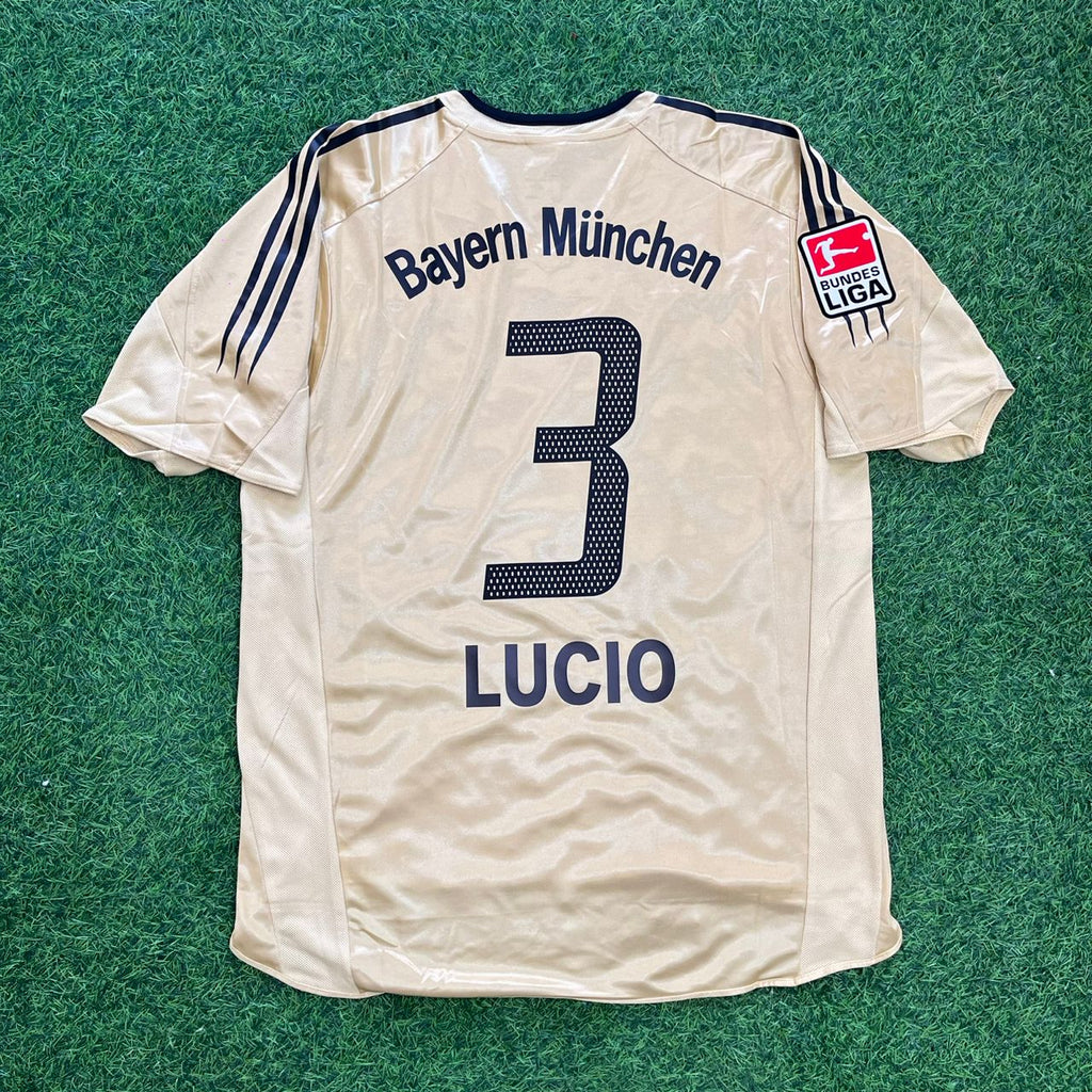 2004/05 Bayern München Retro Golden Football Jersey Set – Lucio – Back View