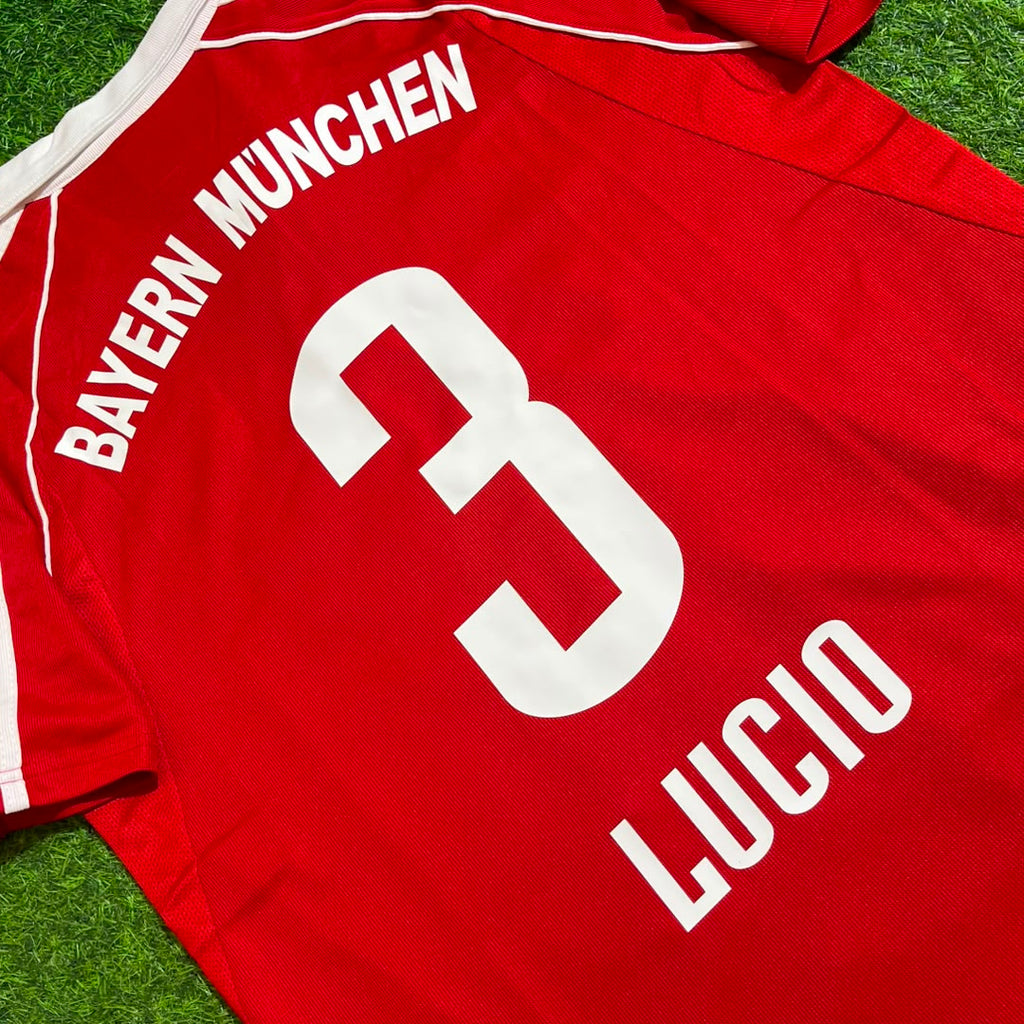 Lucio Bayern Munich 2005 06 Bundesliga Red Home Retro Football Jersey – Detailed View