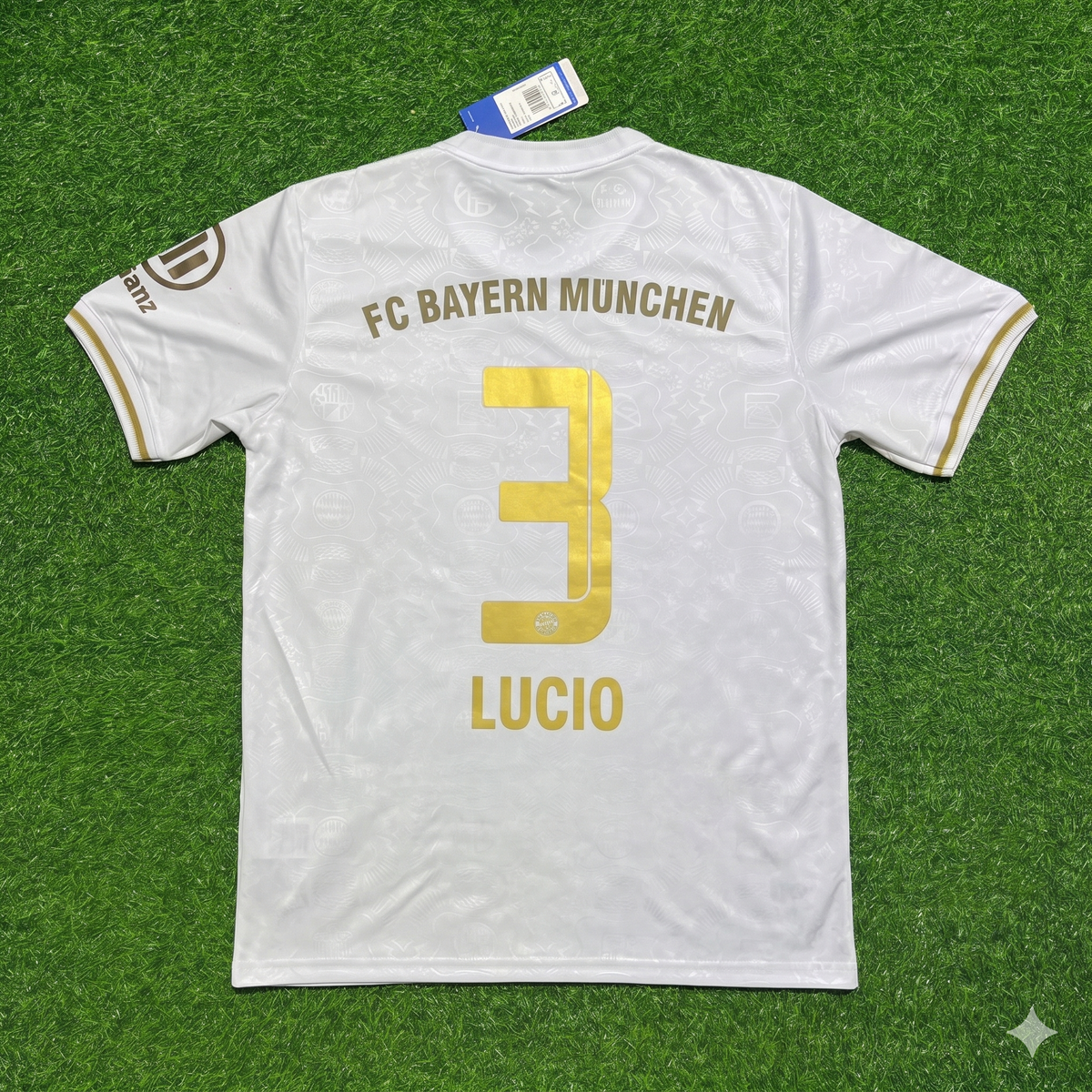 Bayern München 125 Years Anniversary Special-Edition White Jersey – Lucio #3 FC – Back View