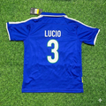 Brazil Blue Retro Football Jersey – Lucio – Back View
