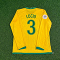 2006 Brazil World Cup Lucio #3 Long Sleeve Football Jersey – Back View