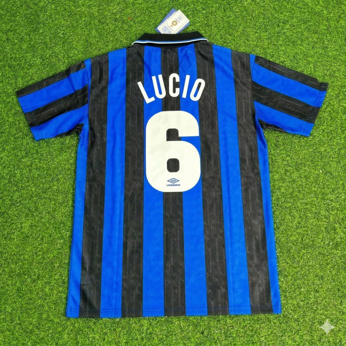 Lucio Inter Home Retro Football Jersey – Back View