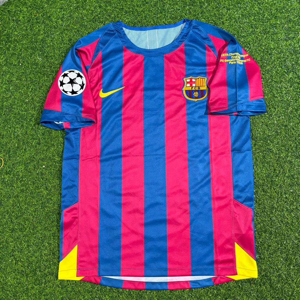 Barcelona 2006 Final Retro Short Sleeve Football Jersey – Ludovic Giuly – Front View