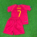 Portugal 2006 World Cup Kids Football Jersey – Luís Figo #7 – Back View