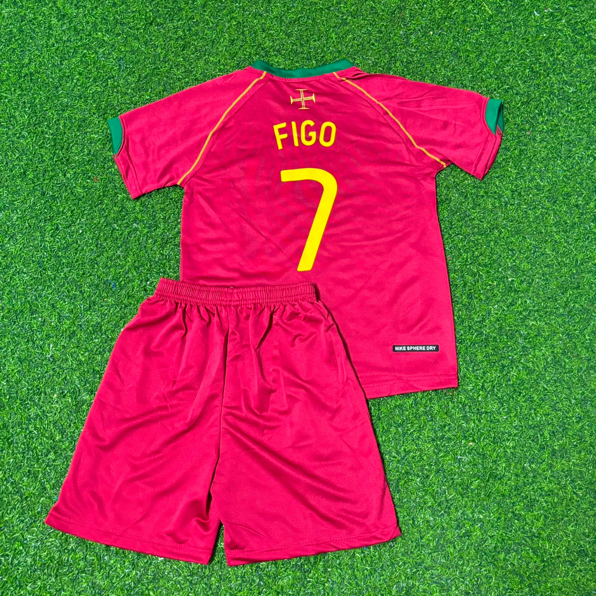 Portugal 2006 World Cup Kids Football Jersey – Luís Figo #7 – Back View
