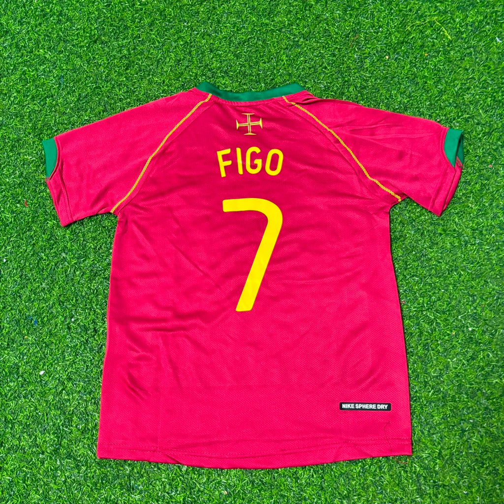 2006 Portugal World Cup Luís Figo #7 Retro Football Jersey – Back View