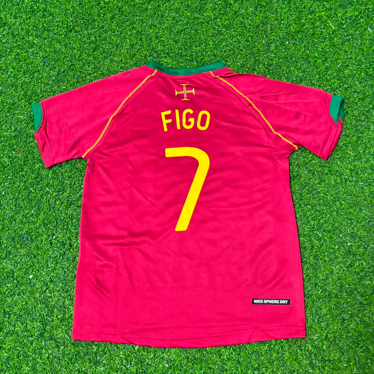 Portugal 2006 World Cup Kids Football Jersey – Luís Figo #7 – Detailed View