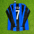 Luis Figo Inter Milan 2004/2005 Long Sleeve Retro Football Jersey – Back View