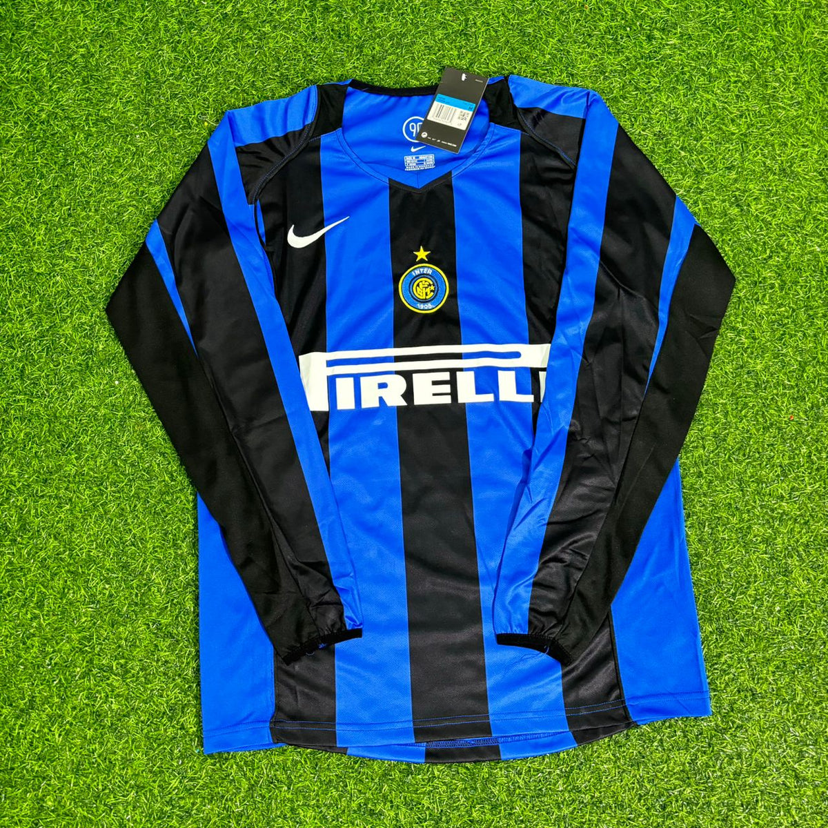 Luis Figo Inter Milan 2004/2005 Long Sleeve Retro Football Jersey – Front View
