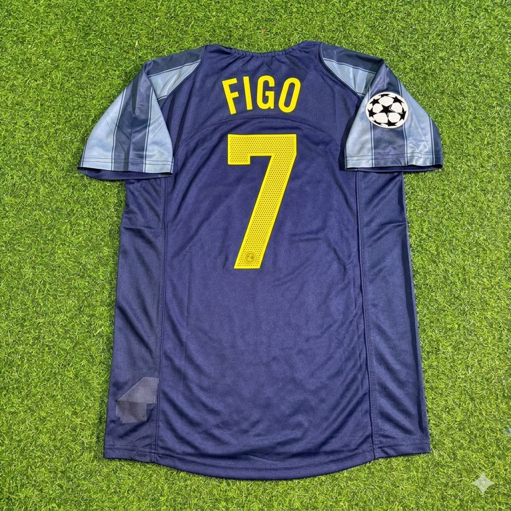 2004/05 Luis Figo #7 Inter Milan Retro Football Jersey – Back View