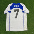 Luis Figo Inter Milan Retro White Football Jersey – Back View