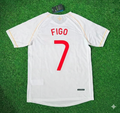 Portugal 2002 Retro White Debut Football Jersey – Luis Figo – Back View