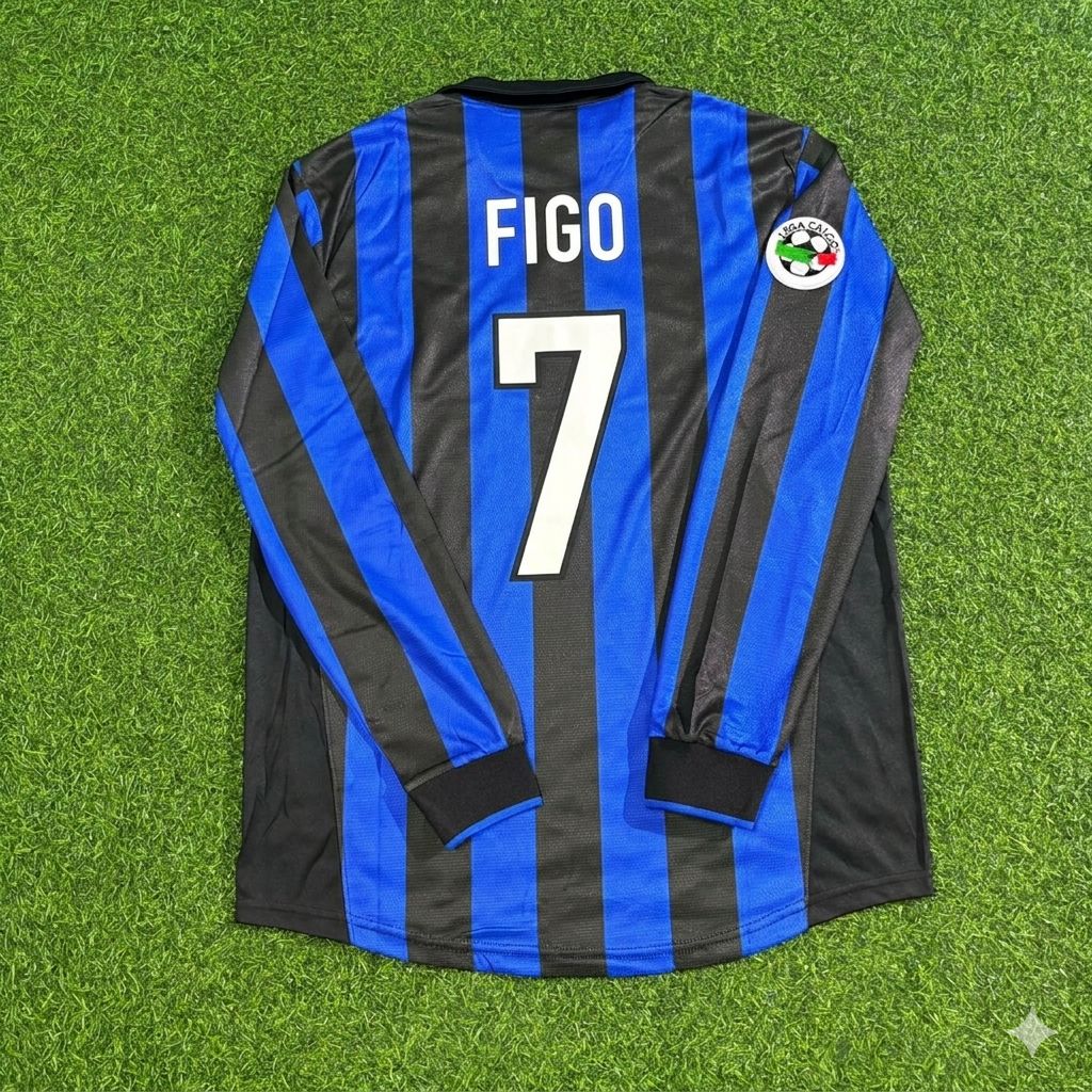 Luis Figo - Inter Retro Football Jersey – Back View